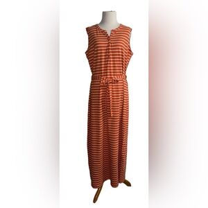 D&Co Striped Maxi Dress in Orange and White